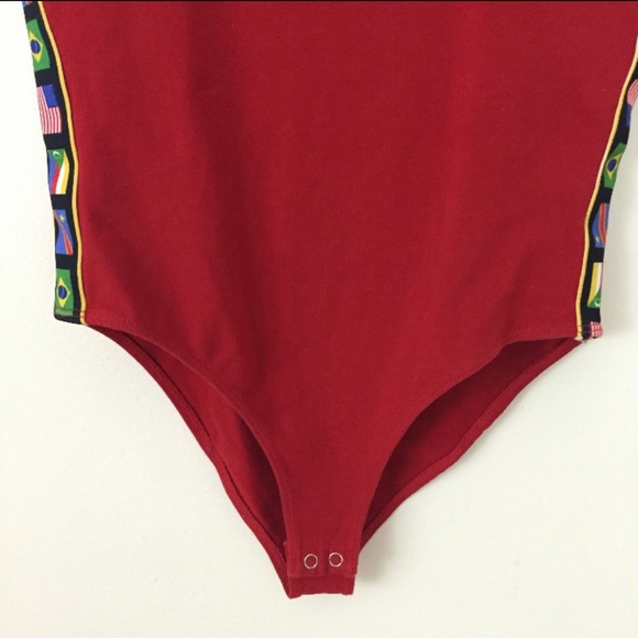 FOREVER 21 Red Side Striped Flag Bodysuit - Picture 5 of 11